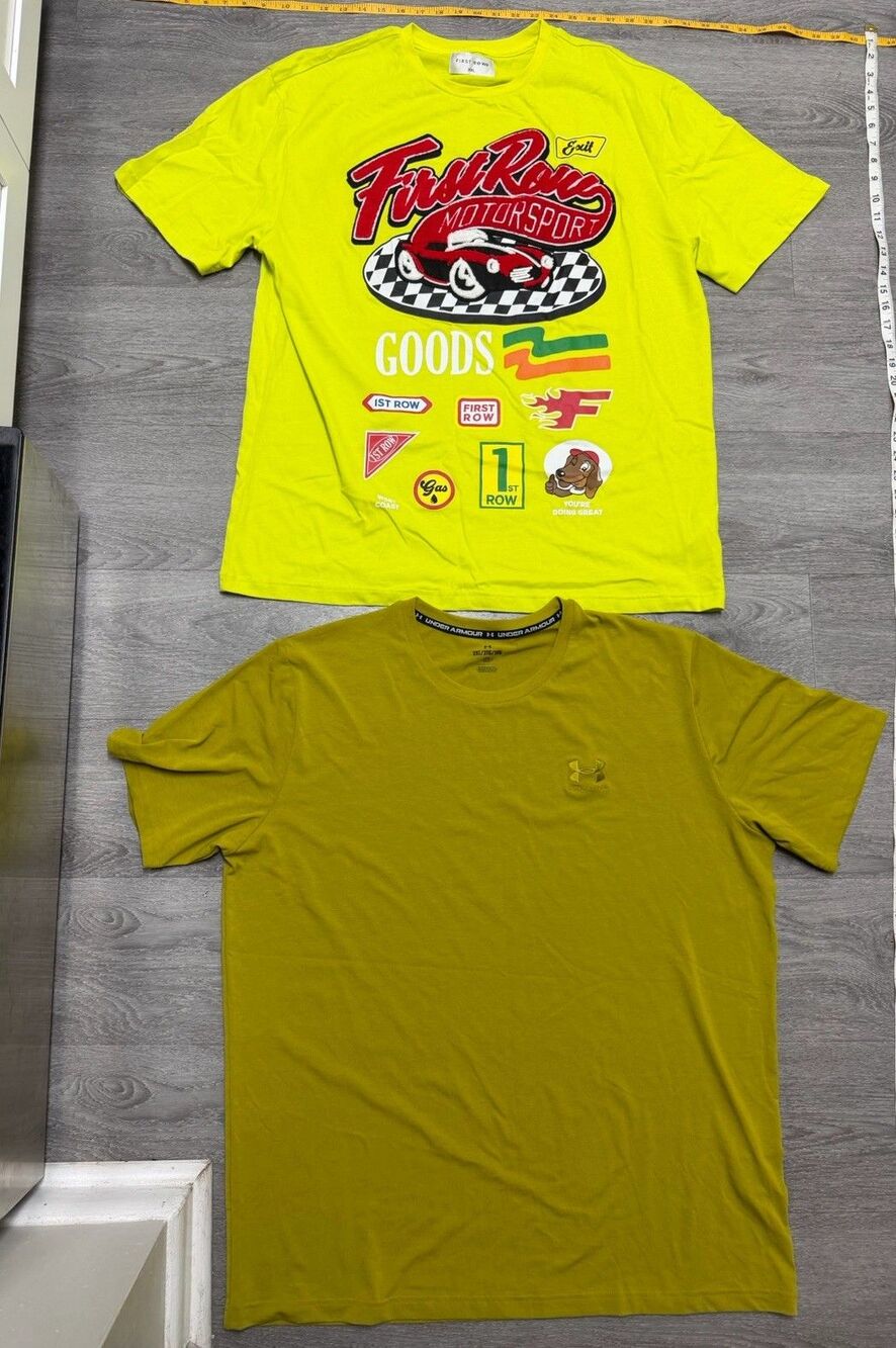 Mens T Shirt Lot of 2 Size 2XL First Row Motorsport Under Armour